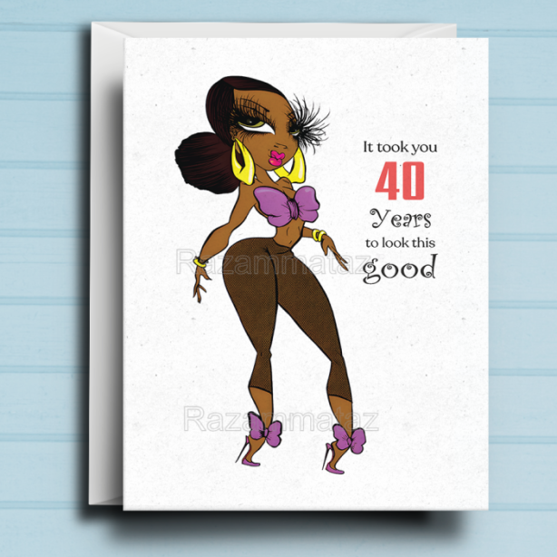 Black Woman Birthday Card P2